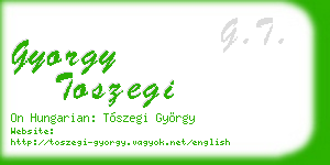 gyorgy toszegi business card
