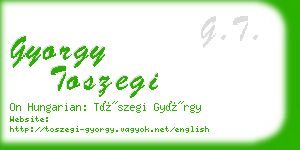 gyorgy toszegi business card